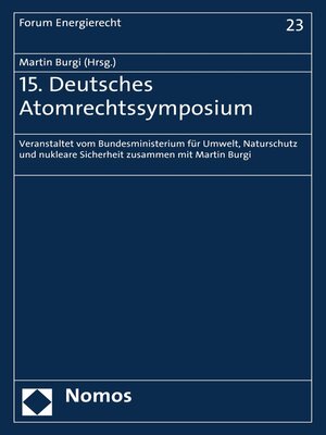 cover image of 15. Deutsches Atomrechtssymposium